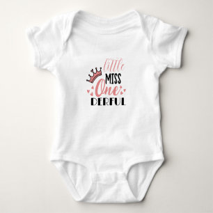 a little miss onederful 1st birthday pink baby bodysuit