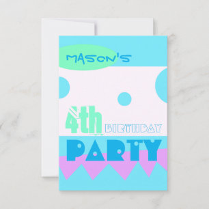 A Little Monster 4th Birthday Party Invitation