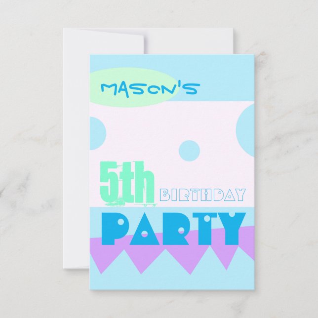 A Little Monster 5th Birthday Party Invitation (Front)