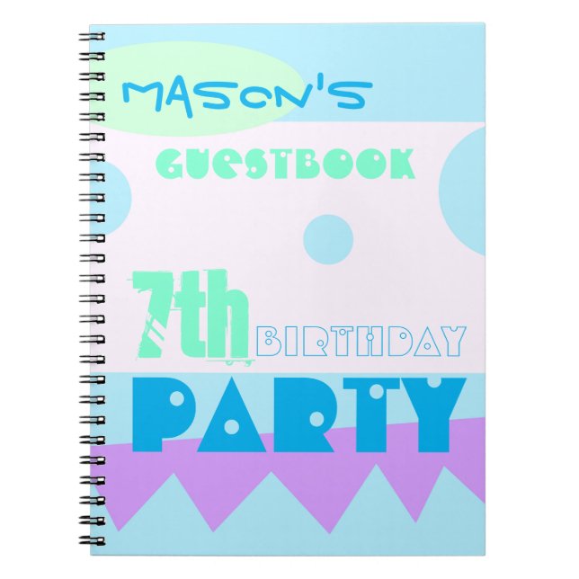 A Little Monster 7th Birthday Party Guestbook Notebook (Front)