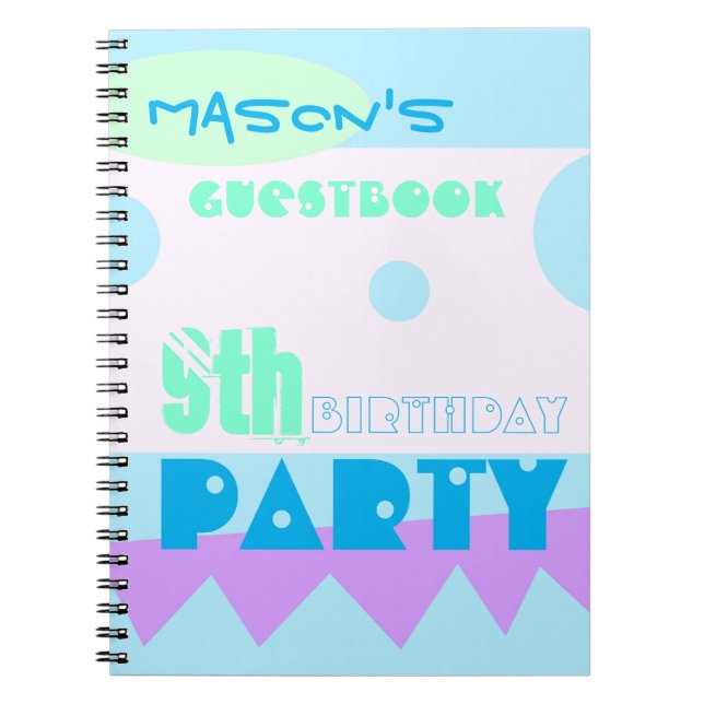 A Little Monster 9th Birthday Party Guestbook Notebook (Front)