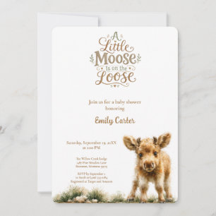 A Little Moose Is on the Loose Baby Shower Invitation