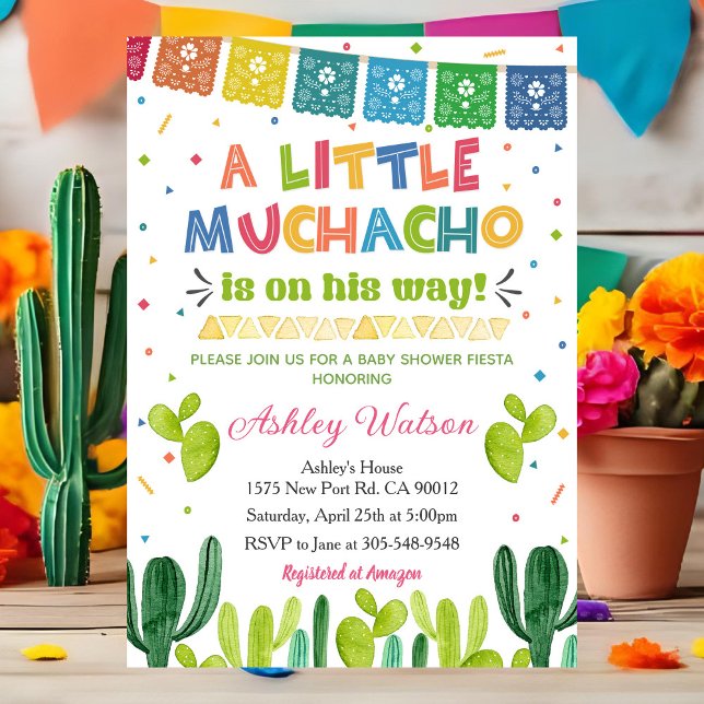 A Little Muchacho Fiesta Baby Shower Invitation (Creator Uploaded)