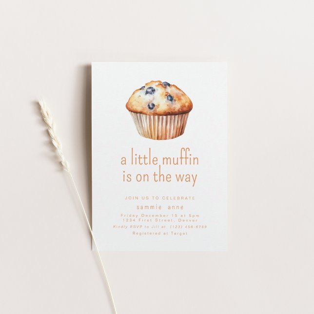 A Little Muffin Is On The Way Baby Shower Invite (Creator Uploaded)