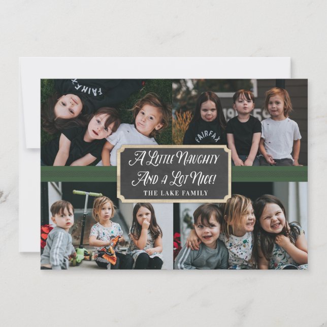 A Little Naughty and A lot Nice Photo Holiday Card (Front)