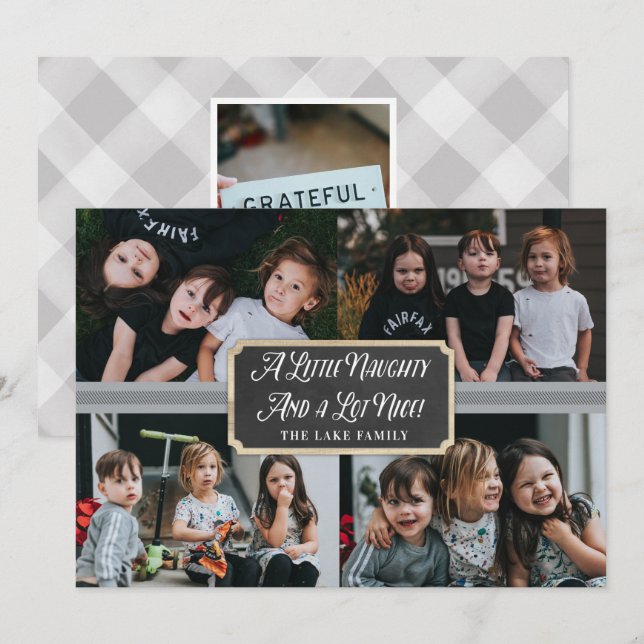 A Little Naughty and A lot Nice Photo Holiday Card (Front/Back)