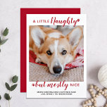 A Little Naughty Personalised Dog Pet Photo Holiday Card<br><div class="desc">A Little Naughty, but mostly Nice! Send cute and fun holiday greetings with this super cute personalised custom pet photo holiday card. Merry Christmas wishes from the dog with cute paw prints in a fun modern photo design. Add your dog's photo or family photo with the dog, and personalise with...</div>