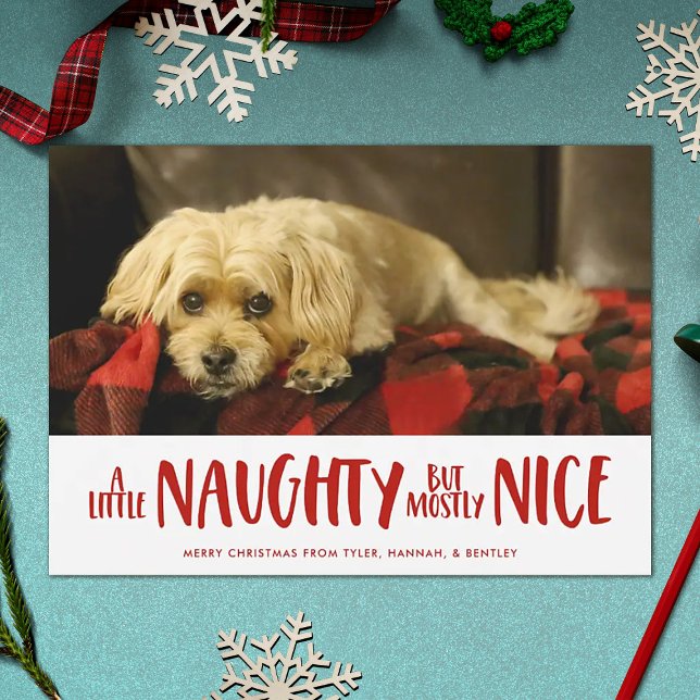 A Little Naughty | Red | Photo Holiday Card (Creator Uploaded)