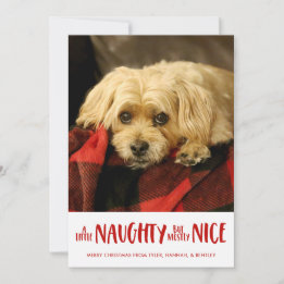 A Little Naughty | Red  | Vertical Photo Holiday Card