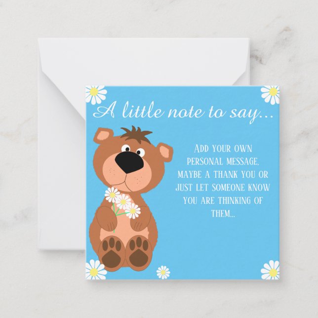 A Little Note to Say Thinking of You Editable Card (Front)
