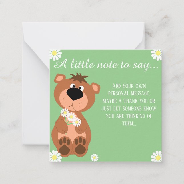A Little Note to Say Thinking of You Editable Card (Front)