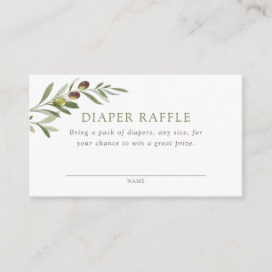 A Little Olive Baby Shower Diaper Raffle Enclosure Card