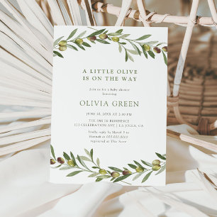 A Little Olive Baby Shower  Invitation