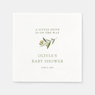 A Little Olive Minimalist Baby Shower  Napkin