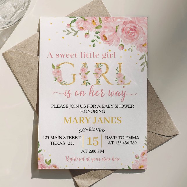 A Little Onederful Girl Baby Shower Invitation (Creator Uploaded)