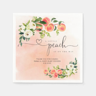 A Little Peach Baby Shower Paper Napkin