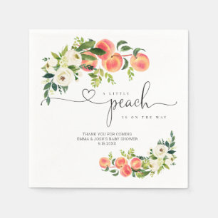 A Little Peach Baby Shower Paper Napkin