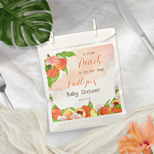 A Little Peach Is On Her Way Girl Baby Shower Favour Bags