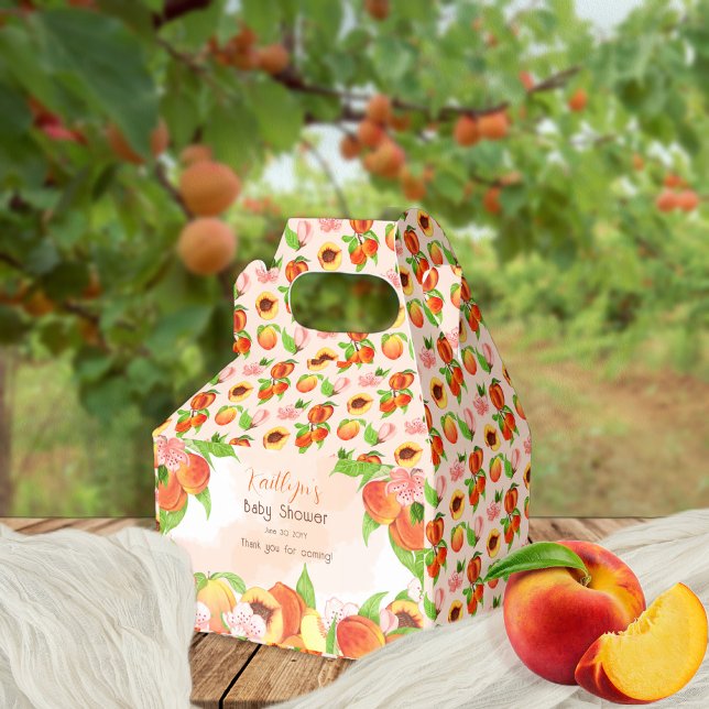A Little Peach Is On Her Way Girl Baby Shower Favour Box (Creator Uploaded)