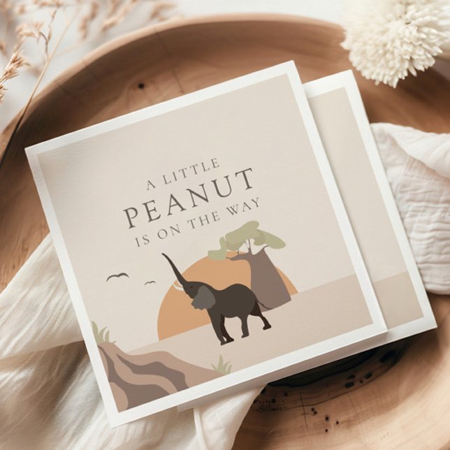 A Little Peanut | Boho Safari Desert Baby Shower Napkin (Creator Uploaded)