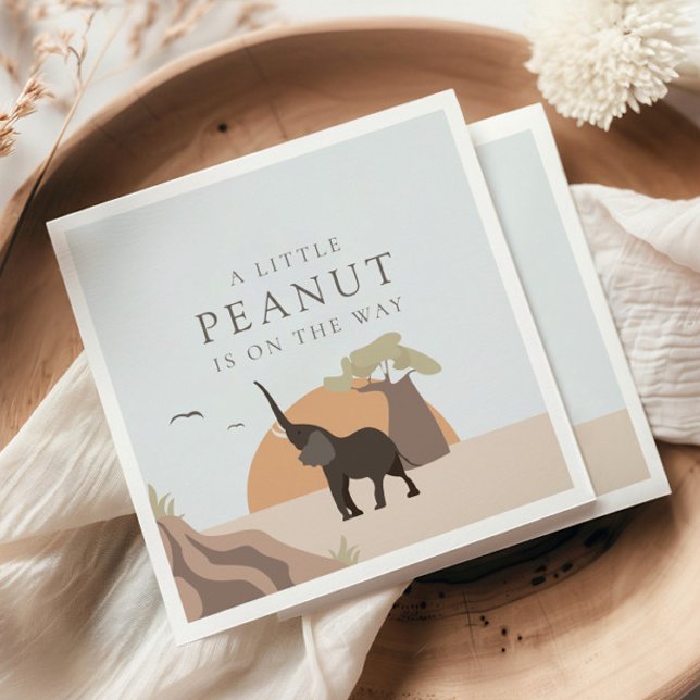 A Little Peanut | Boho Safari Desert Baby Shower Napkin (Creator Uploaded)