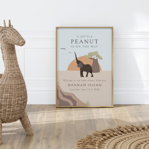 A Little Peanut   Boho Safari Desert Baby Shower Poster