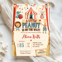 A Little Peanut Circus Baby Shower Invitation