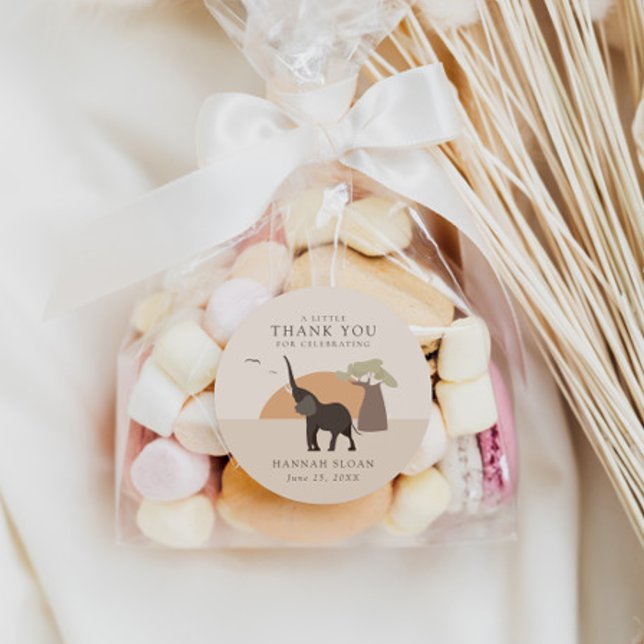 A Little Peanut | Safari Desert Baby Shower Boho Classic Round Sticker (Creator Uploaded)