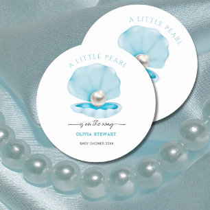 A little pearl is on the Way Baby Shower Classic Round Sticker