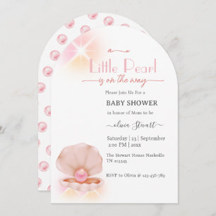 A little pearl is on the way Baby Shower Invitation