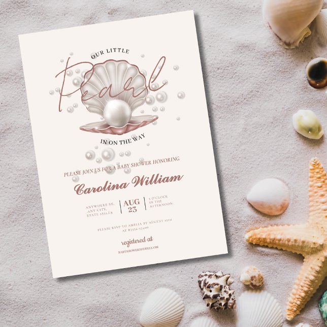 a little pearl under the sea baby shower invitation (Creator Uploaded)