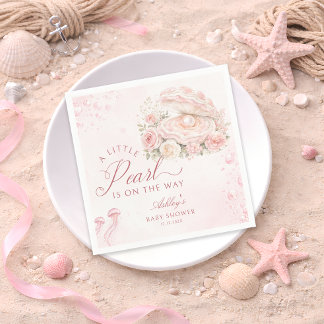 A Little Pearl Under The Sea Baby Shower Napkin