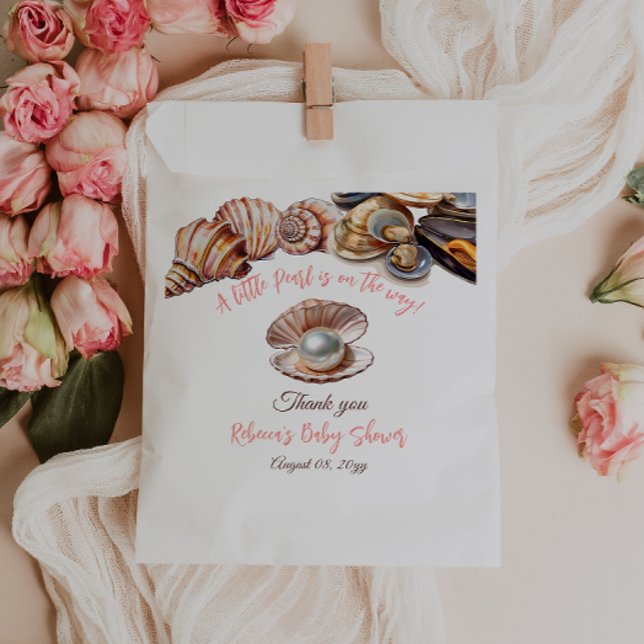 A Little Pearl Under the Sea Girl Baby Shower Favour Bags (Creator Uploaded)