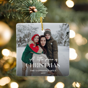 A Little Piece Of Christmas Family Photo Keepsake Ceramic Ornament
