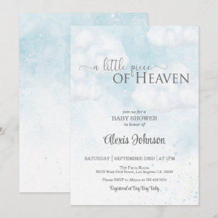 A Little Piece of Heaven Baby Shower (Boy) Invitation