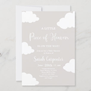 A Little Piece of Heaven Baby Shower Invitation