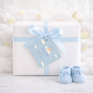 A Little Piece of Heaven Clouds Baby Boy Shower Favour Tags