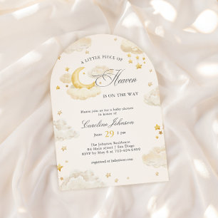 A Little Piece Of Heaven Dreamy Baby Shower Arch Invitation