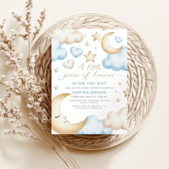 A little piece of heaven is on the way baby shower invitation (a little piece of heaven baby shower invite)