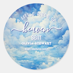 A little piece of heaven sent Baby Shower Classic Round Sticker