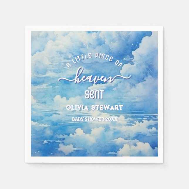 A little piece of heaven sent Baby Shower Napkins (Front)