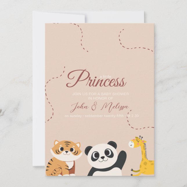 A little pincess is comming invitation (Front)