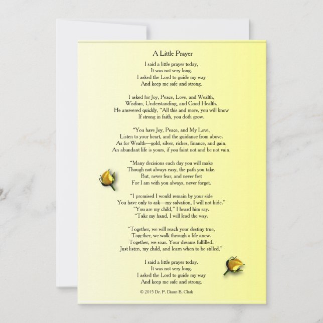 "A Little Prayer" Matte Yellow Rose Bud (Front)