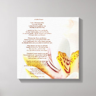 "A Little Prayer" Orchid Canvas Print