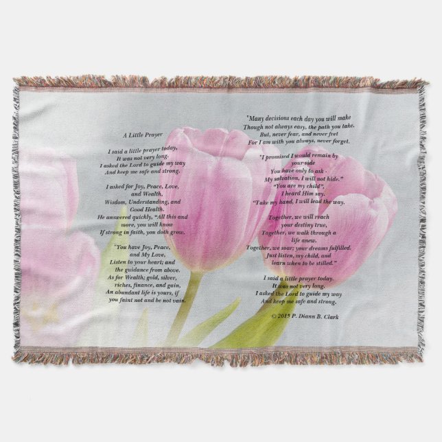 "A Little Prayer" Tulip Throw (Front)