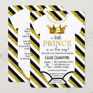 A Little Prince Glitter Baby Shower Invitation