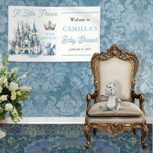 A Little Prince Is On His Way Boy Baby Shower Banner