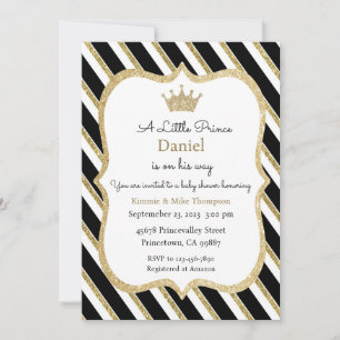 A Little Prince is on His Way Invitation, Crown Invitation