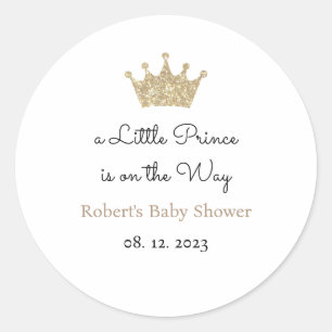 A Little Prince is on the Way Labels, Favor  Classic Round Sticker