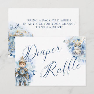 A Little Prince Royal Blue Shower Diaper Raffle Invitation